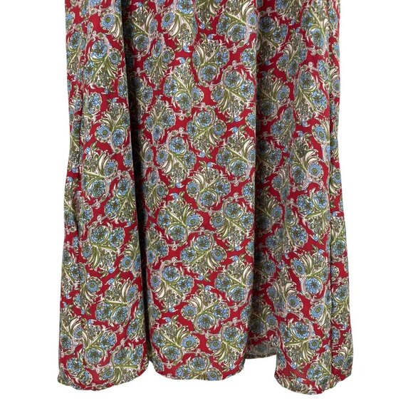 DANIEL RAINN FLORAL BROCADE PATTERN RED GREEN MINI DRESS - Picture 2 of 6